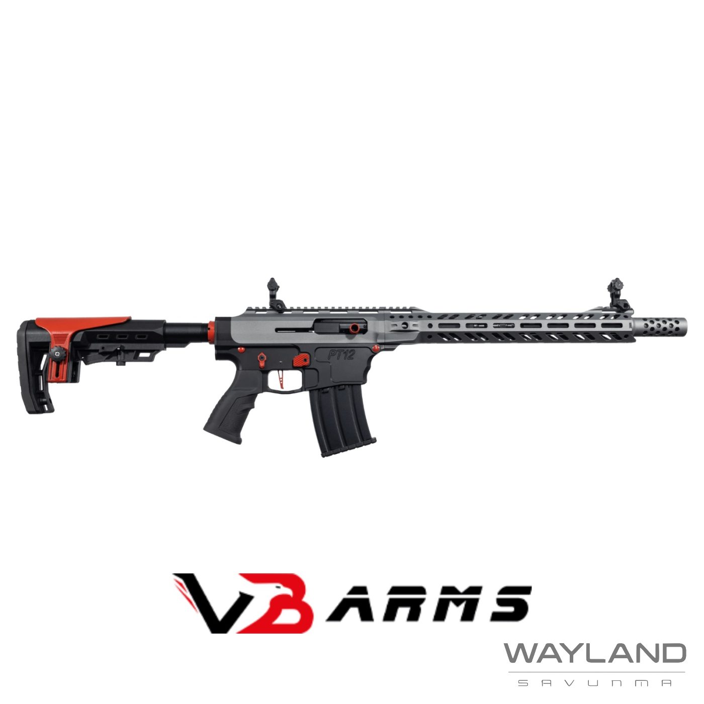 Phantom PT12-02 Tungsten Kırmızı Uzun El Kundak Şarjörlü Av Tüfeği